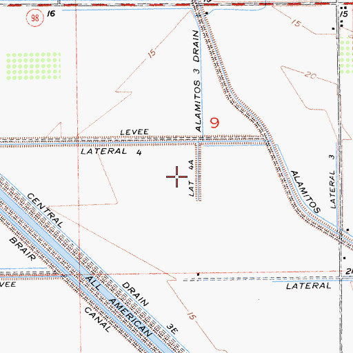 Topographic Map of Lateral Four A, CA