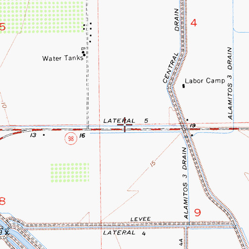 Topographic Map of Lateral Five, CA