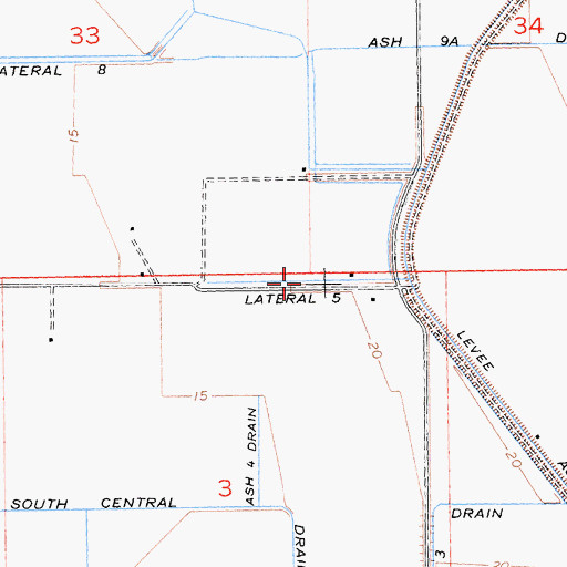 Topographic Map of Lateral Five, CA