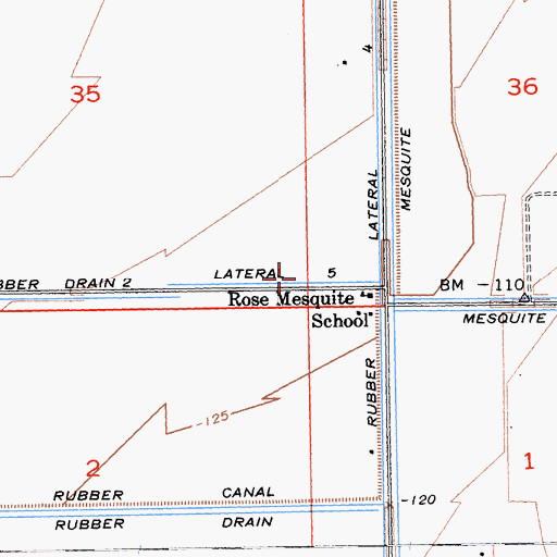 Topographic Map of Lateral Five, CA