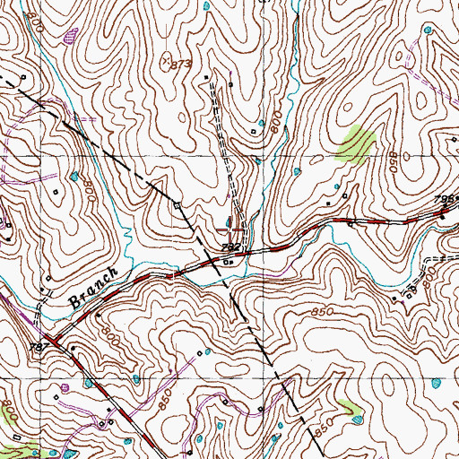 Topographic Map of Pleasant Hill Farm (historical), KY