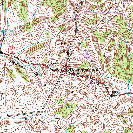 Topographic Map of Headquarters Post Office (historical), KY