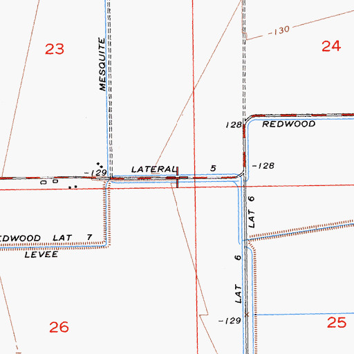 Topographic Map of Lateral Five, CA