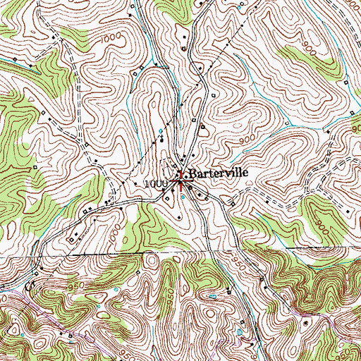 Topographic Map of Barterville School (historical), KY