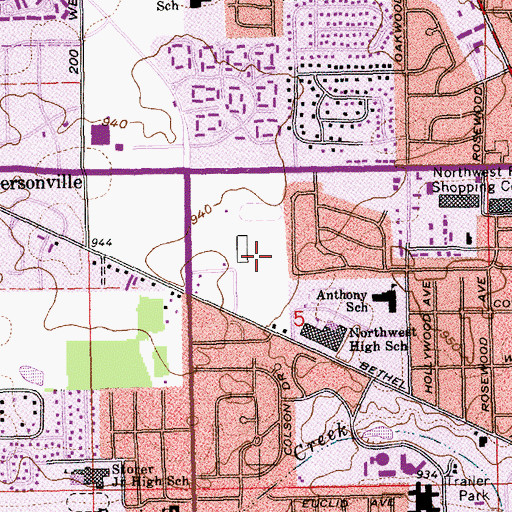 Topographic Map of John B And June M Scheumann Stadium, IN
