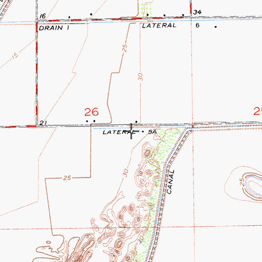 Topographic Map of Lateral Five A, CA