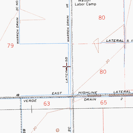 Topographic Map of Lateral Five B, CA