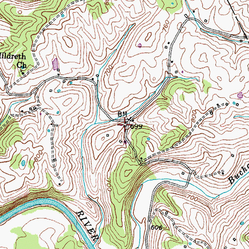 Topographic Map of Licking Post Office (historical), KY