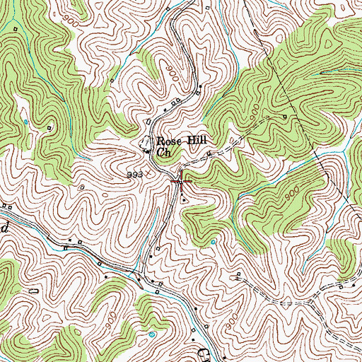 Topographic Map of Rose Hill School (historical), KY