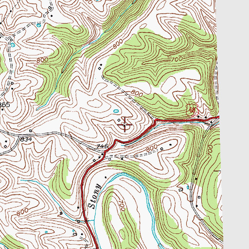 Topographic Map of Masonic Lodge Hall, KY