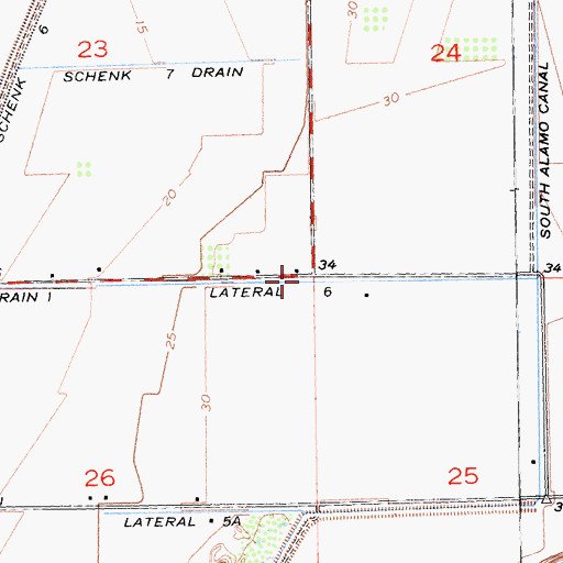 Topographic Map of Lateral Six, CA