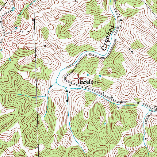 Topographic Map of Barefoot School (historical), KY