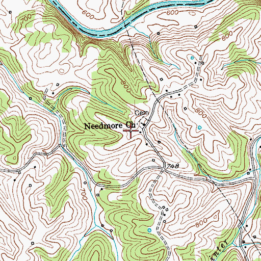 Topographic Map of Chapel Post Office (historical), KY