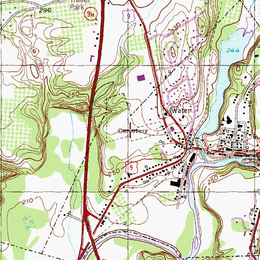 Topographic Map of Prospect Hill Cemetery, NY