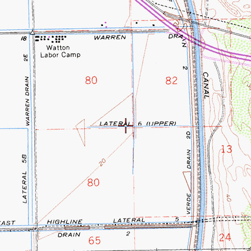 Topographic Map of Six, CA