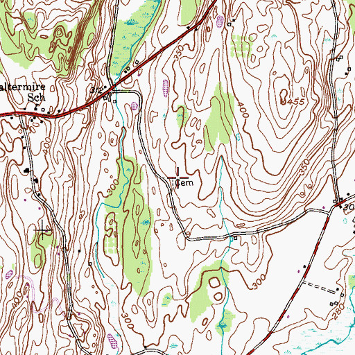 Topographic Map of German Church Cemetery, NY