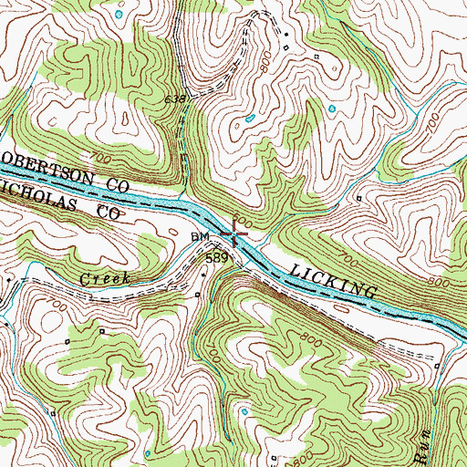 Topographic Map of Days Ferry (historical), KY