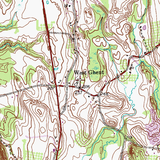 Topographic Map of West Ghent Cemetery, NY