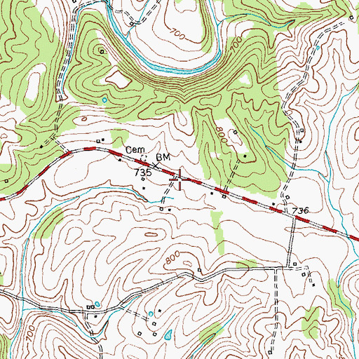 Topographic Map of Punkin Center (historical), KY