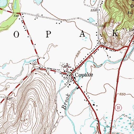 Topographic Map of Copake Cemetery, NY
