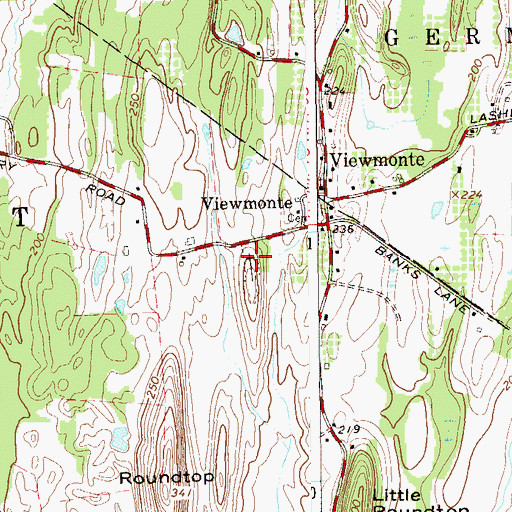 Topographic Map of Viewmont Cemetery, NY