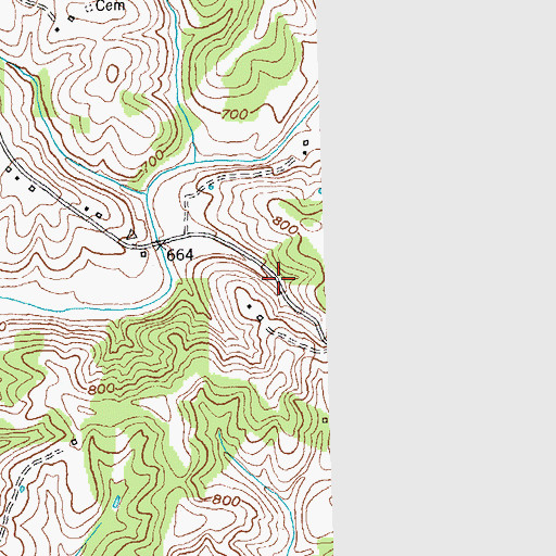 Topographic Map of Mitchells Mill (historical), KY