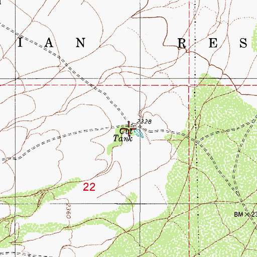 Topographic Map of Cat Tank, AZ