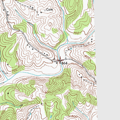 Topographic Map of Jim Berry Iron Bridge, KY