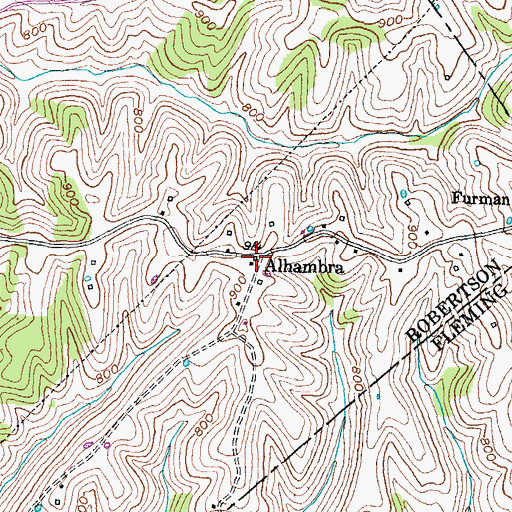 Topographic Map of Alhambra Post Office (historical), KY