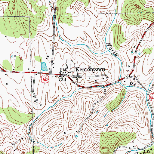 Topographic Map of Kentontown School (historical), KY