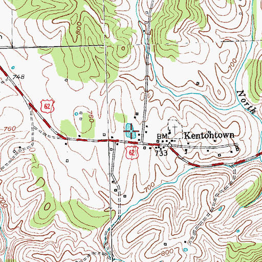 Topographic Map of Adkins Brothers Lake, KY