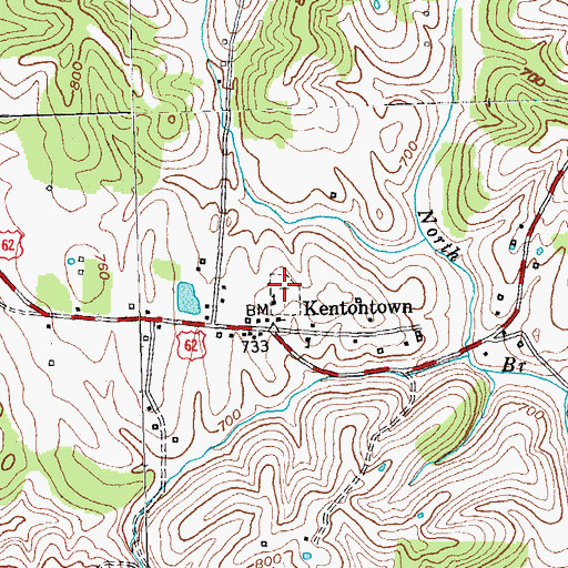 Topographic Map of Kentontown Cemetery, KY