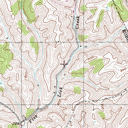 Topographic Map of Five Lick Creek (historical), KY