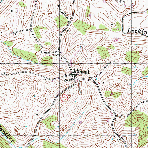 Topographic Map of Abigail Post Office (historical), KY