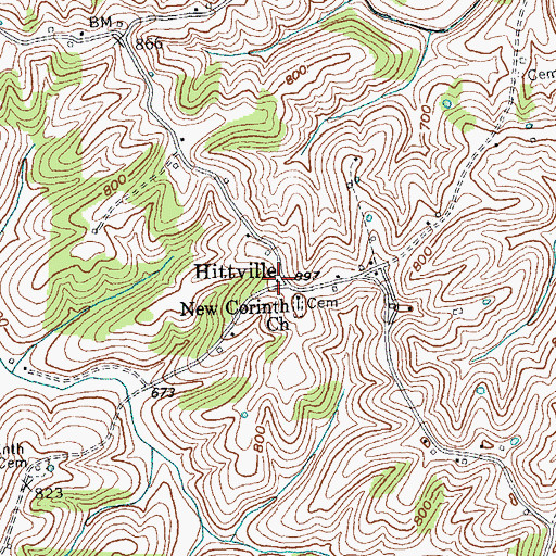 Topographic Map of Hitts School (historical), KY
