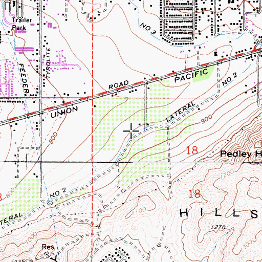 Topographic Map of Lateral Number Two, CA