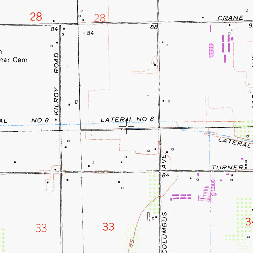 Topographic Map of Lateral Number Eight, CA