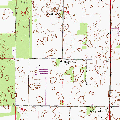 Topographic Map of Lebanon Baptist Church, FL