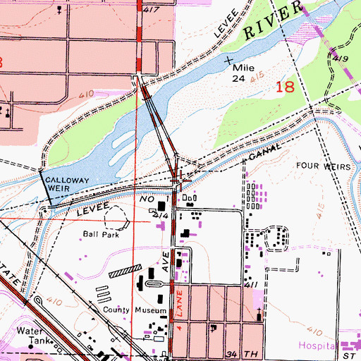 Topographic Map of Levee Number One Canal, CA