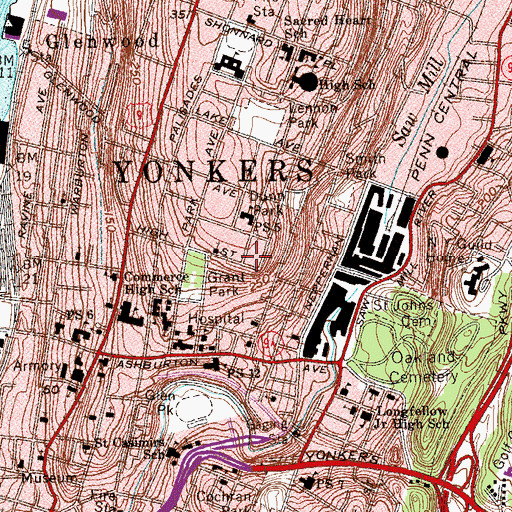 Topographic Map of John Barton Memorial Park, NY
