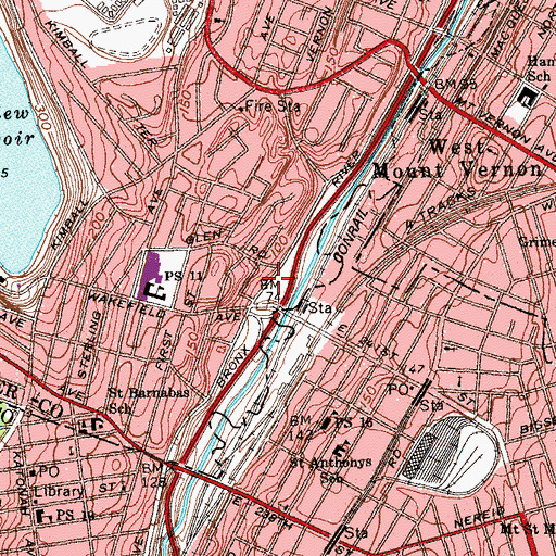 Topographic Map of Wakefield Park, NY