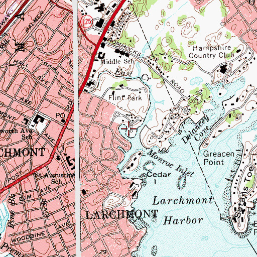 Topographic Map of Spanish Cove, NY