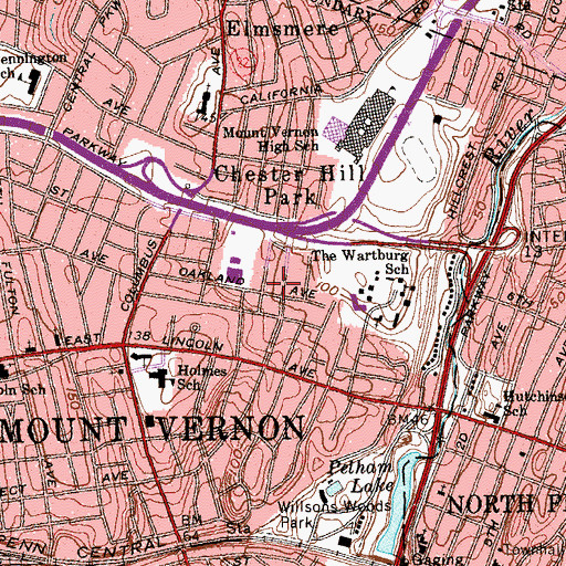 Topographic Map of Mann Park, NY