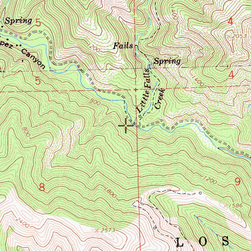 Topographic Map of Little Falls Creek, CA