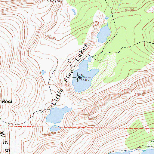 Topographic Map of Little Five Lakes, CA
