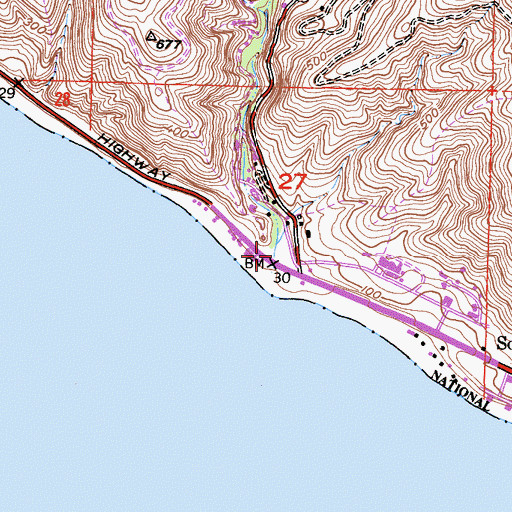 Topographic Map of Little Sycamore Canyon, CA