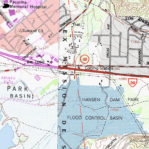 Topographic Map of Little Tujunga Canyon, CA