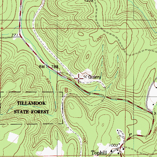 Topographic Map of Smithwick Haydite Quarry, OR