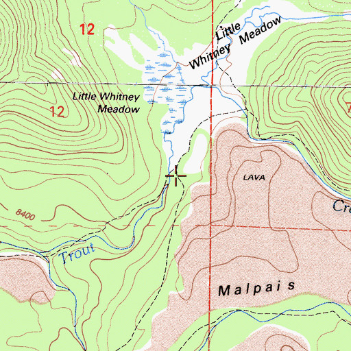 Topographic Map of Little Whitney Meadow, CA