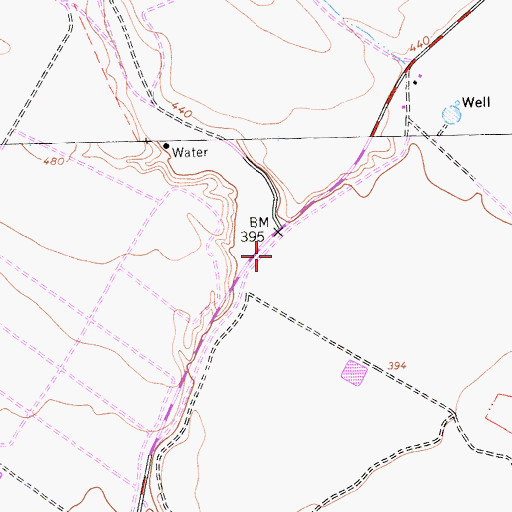 Topographic Map of Llano Grande Canyon, CA
